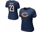 Women Nike Chicago Bears #23 Devin Hester Name & Number T-Shirt Blue