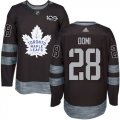 Mens Toronto Maple Leafs #28 Tie Domi Black 1917-2017 100th Anniversary Stitched NHL Jersey