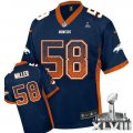 Nike Denver Broncos #58 Von Miller Navy Blue Alternate Super Bowl XLVIII NFL Elite Drift Fashion Jersey