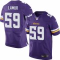 Men's Nike Minnesota Vikings #59 Emmanuel Lamur Elite Purple Team Color NFL Jersey