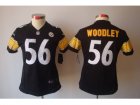 Nike Women Pittsburgh Steelers #56 Lamarr Woodley black Limited Jerseys