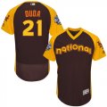 Mens Majestic New York Mets #21 Lucas Duda Brown 2016 All-Star National League BP Authentic Collection Flex Base MLB Jersey
