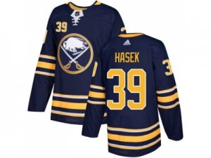 Men Adidas Buffalo Sabres #39 Dominik Hasek Navy Blue Home Authentic Stitched NHL Jersey