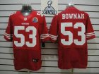 2013 Super Bowl XLVII NEW San Francisco 49ers #53 NaVorro Bowman Red With Hall of Fame 50th Patch (Elite)