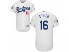 Los Angeles Dodgers #16 Andre Ethier Authentic White Home 2017 World Series Bound Flex Base MLB Jersey