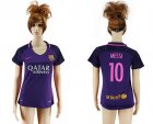Womens Barcelona #10 Messi Away Soccer Club Jersey
