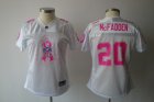 women nfl oakland raiders #20 mcfadden white[breast cancer awareness]