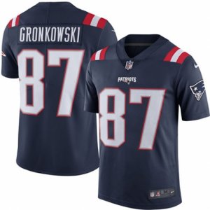 Mens Nike New England Patriots #87 Rob Gronkowski Limited Navy Blue Rush NFL Jersey