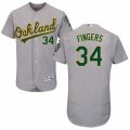 Men's Majestic Oakland Athletics #34 Rollie Fingers Grey Flexbase Authentic Collection MLB Jersey