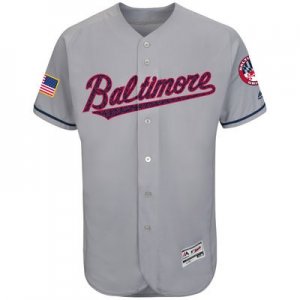 Mens Baltimore Orioles Blank Grey Stitched 2016 Fashion Stars & Stripes Flex Base Baseball Jersey