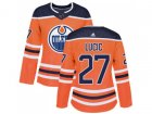 Women Adidas Edmonton Oilers #27 Milan Lucic Orange Home Authentic Stitched NHL Jersey