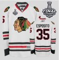 nhl jerseys chicago blackhawks #35 esposito white[2013 stanley cup]