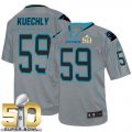Nike Carolina Panthers #59 Luke Kuechly Lights Out Grey Super Bowl 50 Men Stitched NFL Elite Jersey