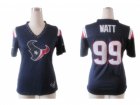 Nike Women Houston Texans #99 J.J. Watt Blue Field Flirt Fashion Jerseys[2012]