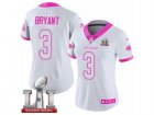 Womens Nike Atlanta Falcons #3 Matt Bryant Limited White Pink Rush Fashion Super Bowl LI 51 NFL Jersey