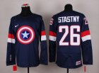 NHL Olympic Team USA #26 Paul Stastny Navy Blue Captain America Fashion Stitched Jerseys