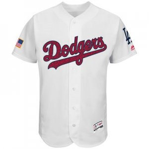 Mens L.A. Dodgers Blank White Stitched 2016 Fashion Stars & Stripes Flex Base Baseball Jersey