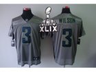 2015 Super Bowl XLIX Nike NFL seattle seahawks #3 wilson grey jerseys[Elite shadow]
