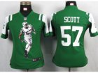 Nike Womens New York Jets #57 Scott Green Portrait Fashion Game Jerseys