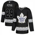 Maple Leafs #29 Felix Potvin Black Team Logos Fashion Adidas Jersey