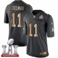 Youth Nike New England Patriots #11 Julian Edelman Limited Black Gold Salute to Service Super Bowl LI 51 NFL Jersey