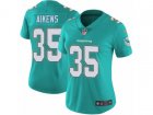 Women Nike Miami Dolphins #35 Walt Aikens Vapor Untouchable Limited Aqua Green Team Color NFL Jersey