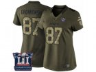 Mens Nike New England Patriots #87 Rob Gronkowski Limited Green Salute to Service Super Bowl LI Champions NFL Jersey