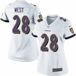 Women\'s Nike Baltimore Ravens #28 Terrance West Limited White NFL Jersey