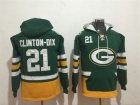 Green Bay Packers #21 Ha Ha Clinton-Dix Green All Stitched Hooded Sweatshirt