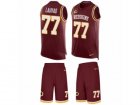 Mens Nike Washington Redskins #77 Shawn Lauvao Limited Burgundy Red Tank Top Suit NFL Jersey