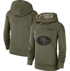 San Francisco 49ers Nike Womens Salute to Service Team Logo Performance Pullover Hoodie Olive