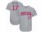 Men Mother's Day Chicago Cubs #17 Kris Bryant Gray Jersey