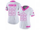 Women Nike San Francisco 49ers #26 Rashard Robinson Limited White-Pink Rush Fashion NFL Jersey