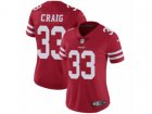 Women Nike San Francisco 49ers #33 Roger Craig Vapor Untouchable Limited Red Team Color NFL Jersey