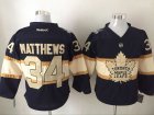 Toronto Maple Leafs #34 Auston Matthews Black 100th nhl jerseys