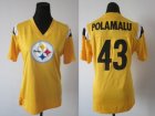 Nike Women NEW Pittsburgh Steelers #43 Troy Polamalu Yellow FEM FAN Field Flirt Fashion Jerseys