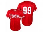 Mitchell and Ness Philadelphia Phillies #99 Mitch Williams Replica Red Throwback MLB Jersey