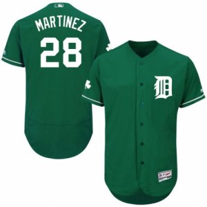 Men\'s Majestic Detroit Tigers #28 J. D. Martinez Green Celtic Flexbase Authentic Collection MLB Jersey