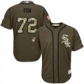 Men Chicago White Sox #72 Carlton Fisk Green Salute to Service Stitched Baseball Jersey