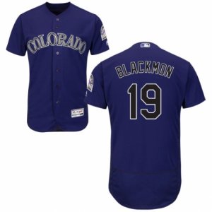 Men\'s Majestic Colorado Rockies #19 Charlie Blackmon Purple Flexbase Authentic Collection MLB Jersey