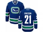 Mens Reebok Vancouver Canucks #21 Loui Eriksson Authentic Royal Blue Third NHL Jersey