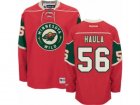 Mens Reebok Minnesota Wild #56 Erik Haula Authentic Red Home NHL Jersey