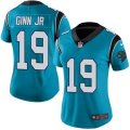 Womens Nike Carolina Panthers #19 Ted Ginn Jr Blue Stitched NFL Limited Rush Jersey