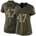 Women's Nike New York Jets #47 Kellen Davis Limited Green Salute to Service NFL Jersey