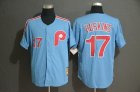 Phillies #17 Rhys Hoskins Blue Cooperstown Collection Jersey