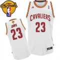 Men's Adidas Cleveland Cavaliers #23 LeBron James Swingman White Home 2016 The Finals Patch NBA Jersey