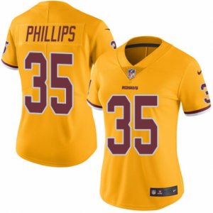 Women\'s Nike Washington Redskins #35 Dashaun Phillips Limited Gold Rush NFL Jersey