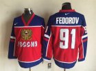 NHL Washington Capitals #91 Fedorov Russia red jerseys