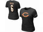 Women Nike Chicago Bears #6 Jay Cutler Name & Number T-Shirt black