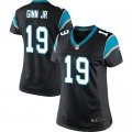 Women Nike Carolina Panthers #19 Ted Ginn Jr Black Team Color Stitched black Jersey